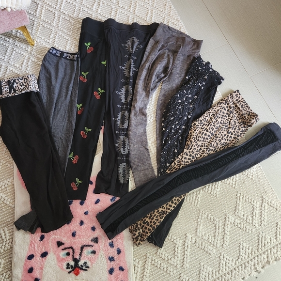 8 pairs Victoria Secret PINK leggings size XS-L - Picture 1 of 9